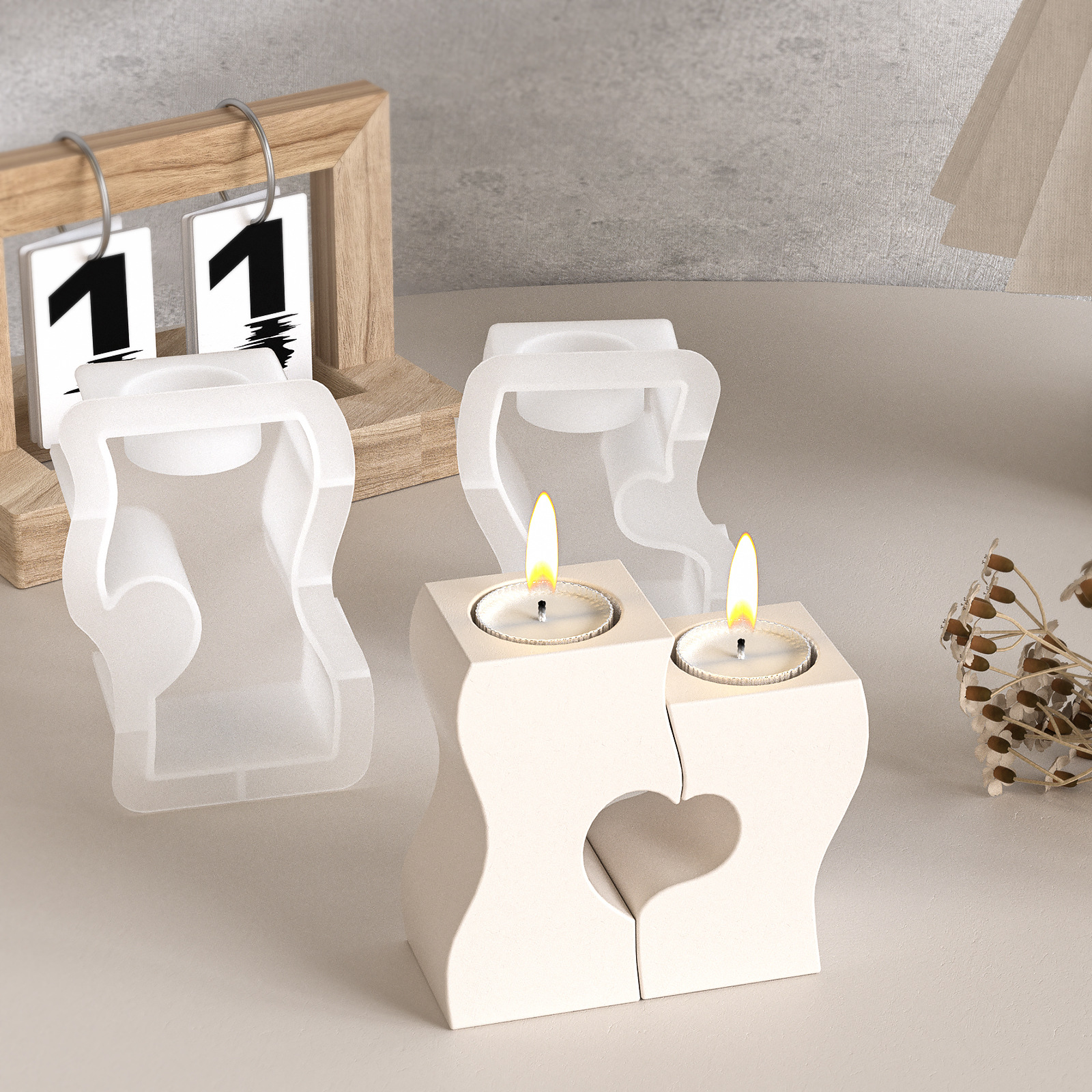 S Heart Candlestick Silicone M - Candle Making Supplies For Beginners บทวิจารณ์และราคา