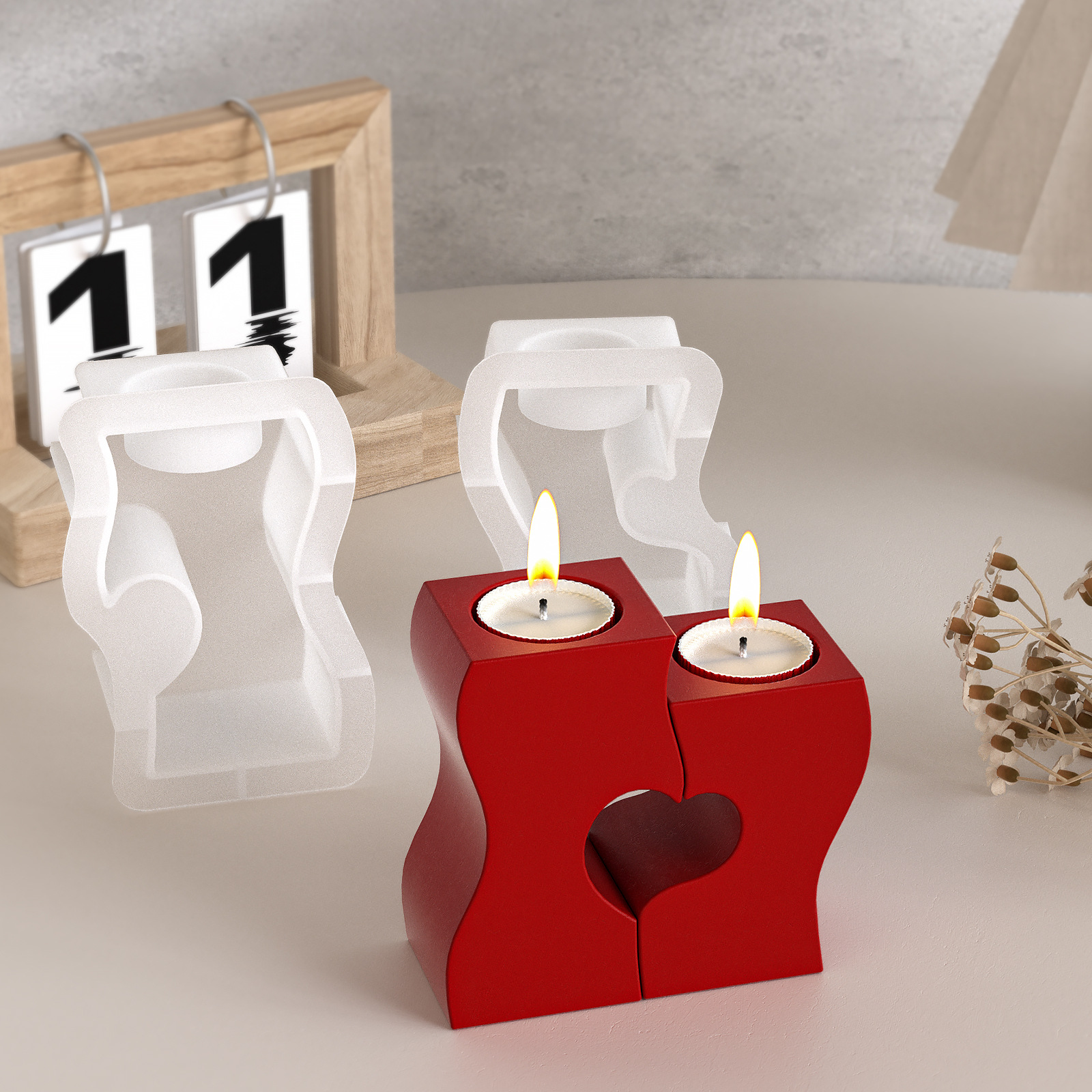 S Heart Candlestick Silicone M - Candle Making Supplies For Beginners บทวิจารณ์และราคา