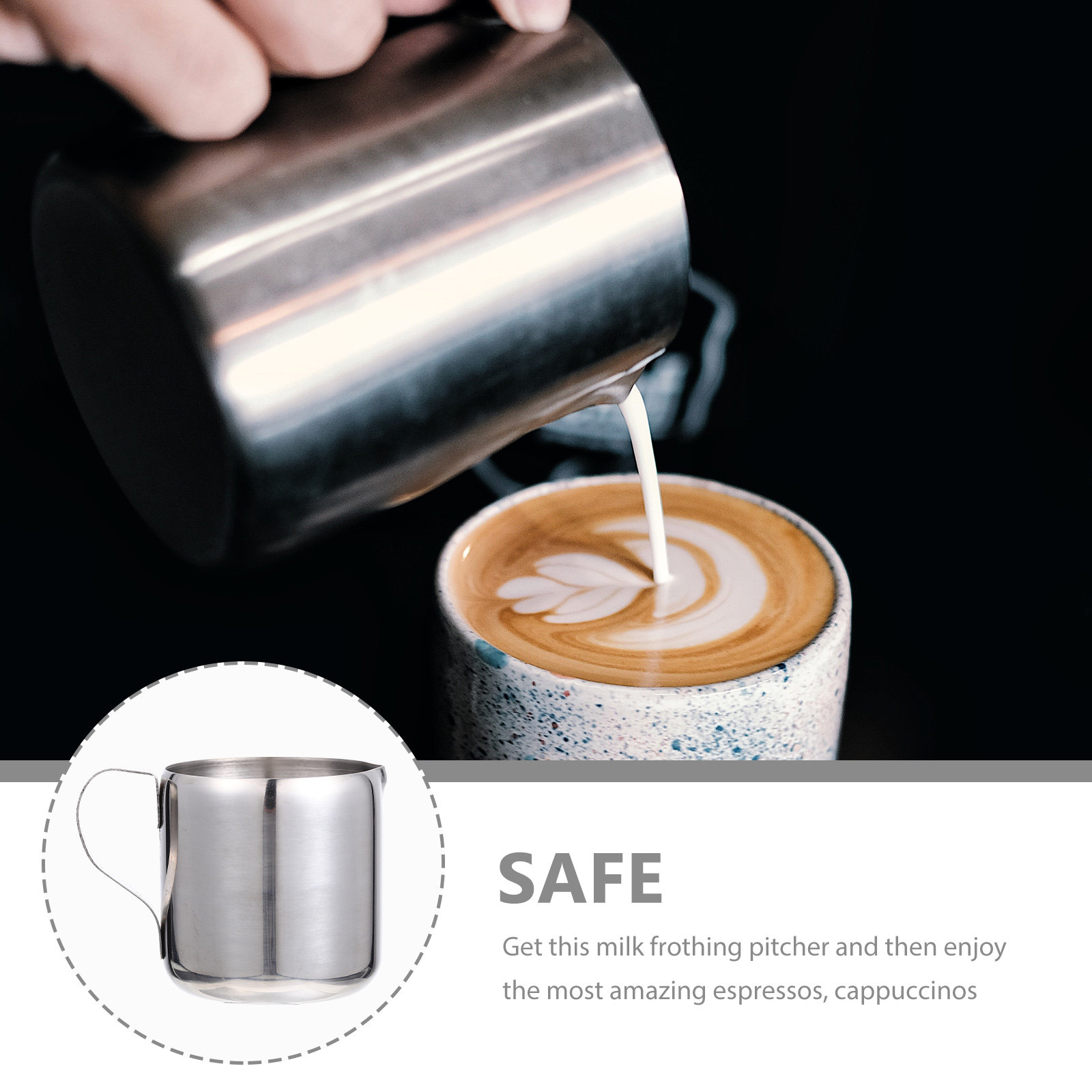 Grade Stainless Steel Milk Fro - Pour Spout Pitcher บทวิจารณ์และราคา