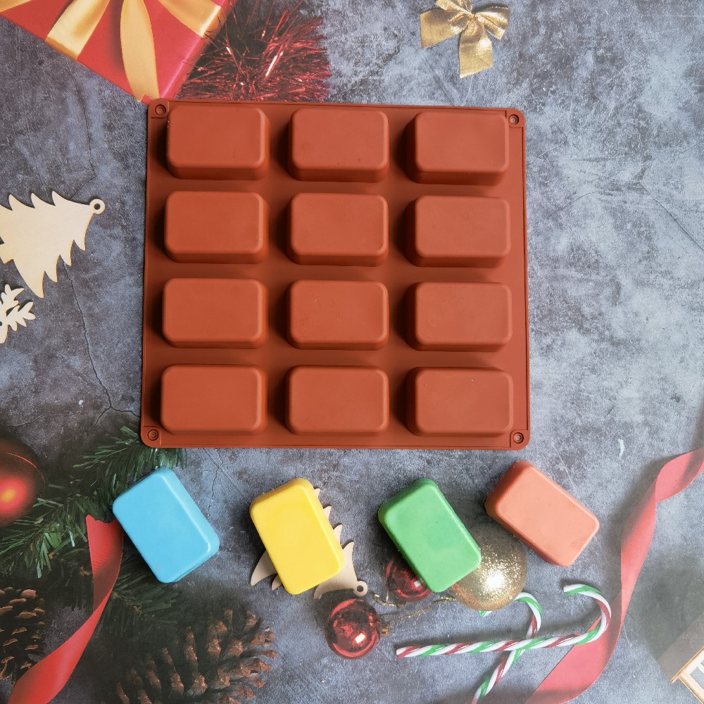 12 Cavity Square Silicone Soap - Candle Making Supplies For Beginners บทวิจารณ์และราคา