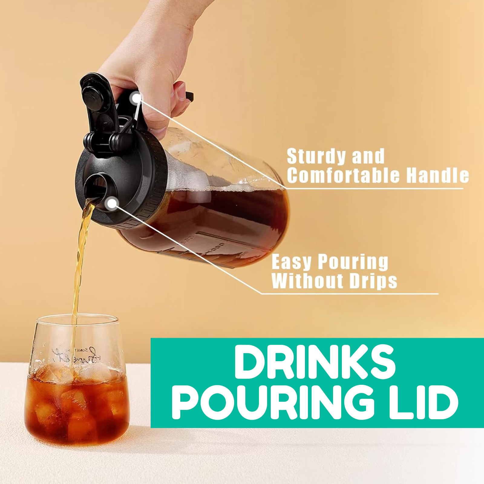 Mason Jar Pitcher Lid With Pou - Pour Spout Pitcher บทวิจารณ์และราคา