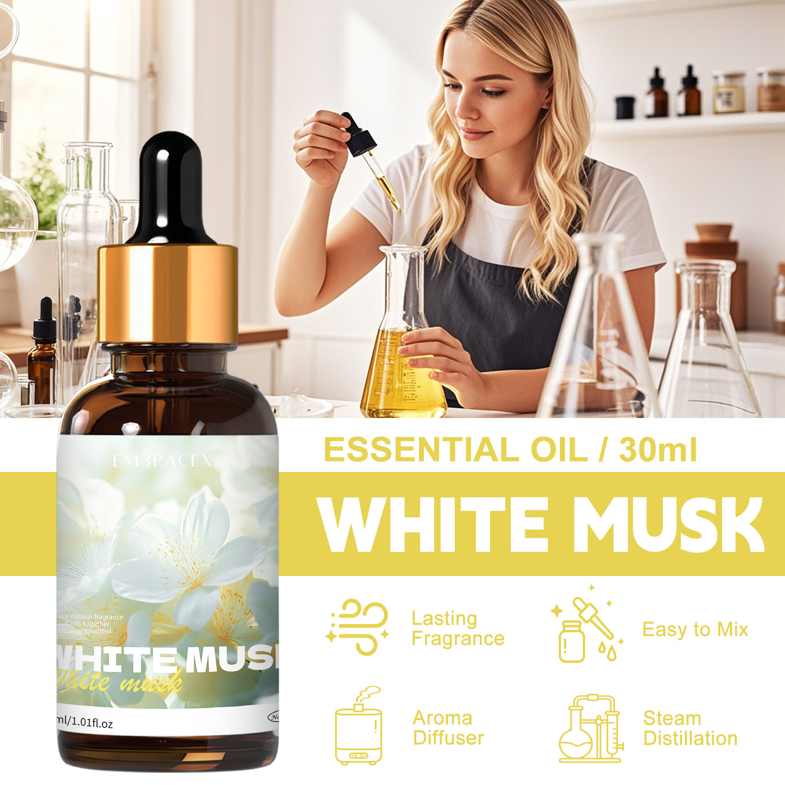 30ml White Musk Essential Oil  - Candle Fragrance Supplies บทวิจารณ์และราคา